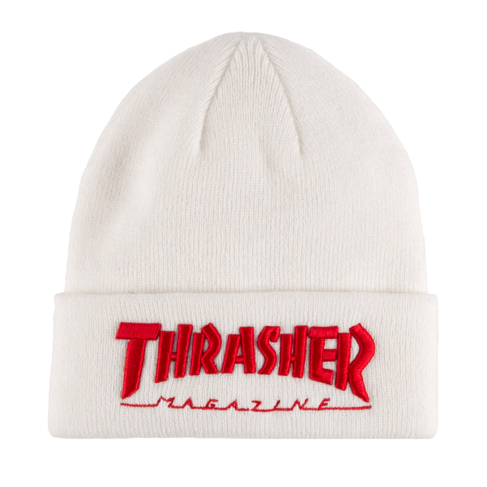 Thrasher Magazine Embroidered Logo beanie white