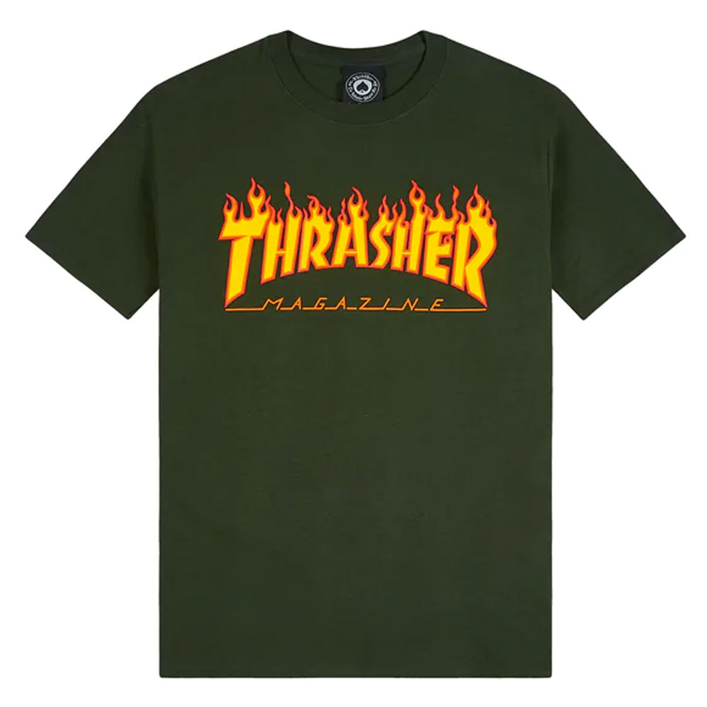 Thrasher Magazine Flame Logo T Green