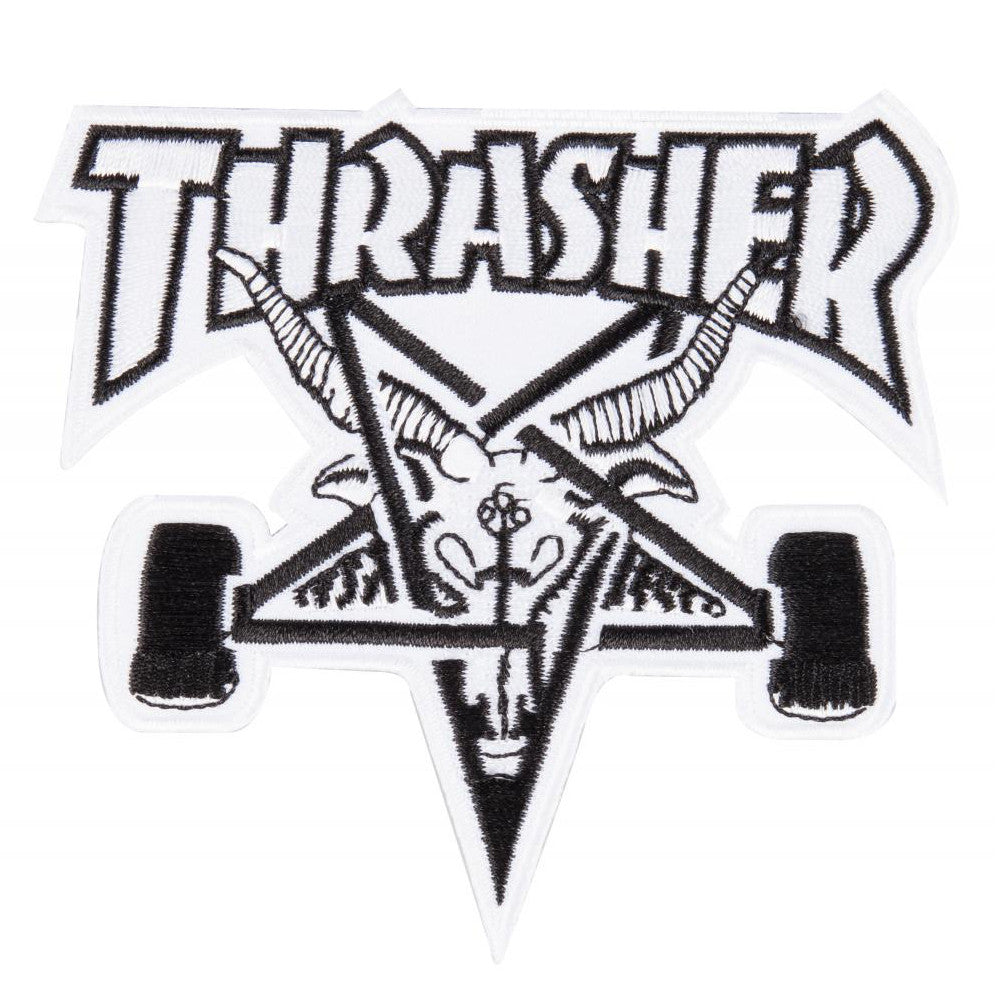 Thrasher Magazine Sk8 Goat patch white