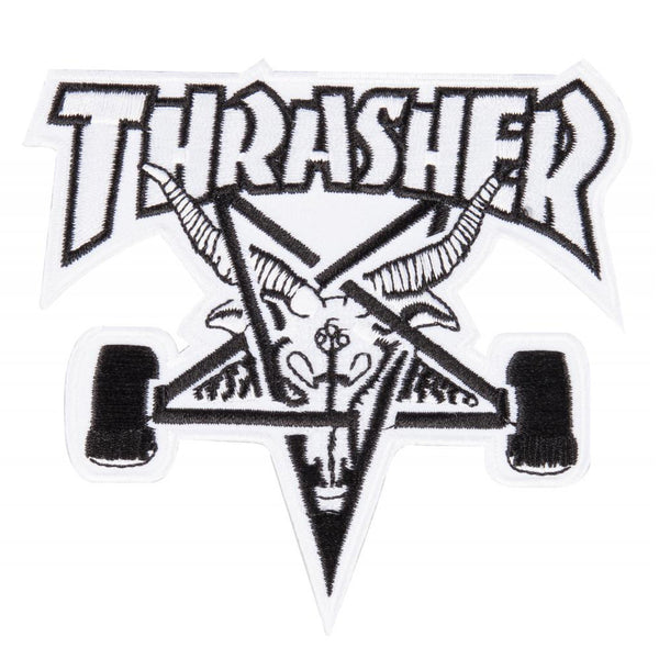 Thrasher Magazine Sk8 Goat patch white